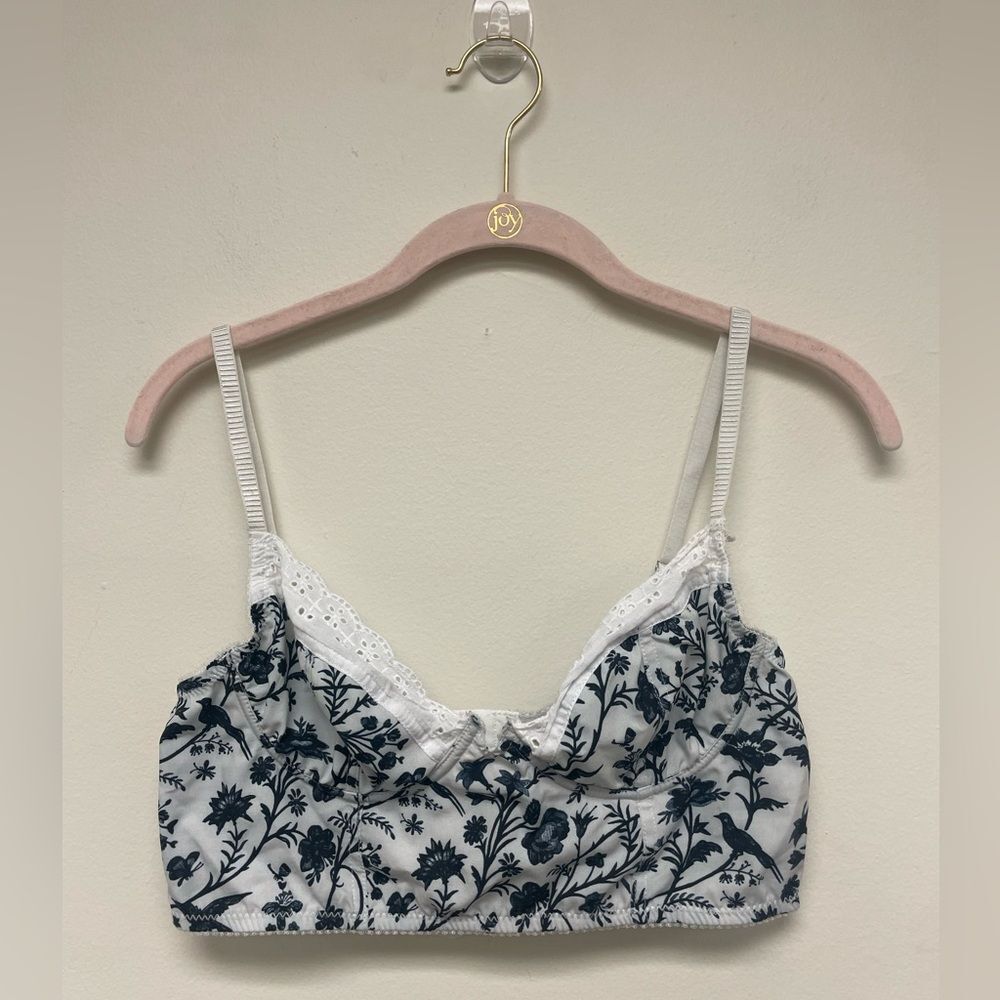 Laura Ashley x Urban Outfitters Bodice Style Blue and White Bralette